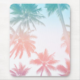 Vintage Sonnenuntergang mit Palmen Mousepad