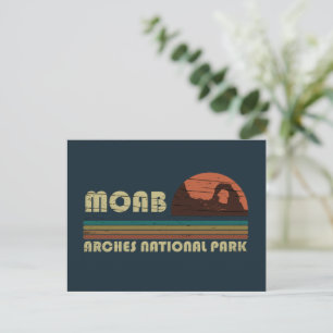 Vintage-Sonnenuntergang Moab Utah - Arches Nationa Feiertagspostkarte