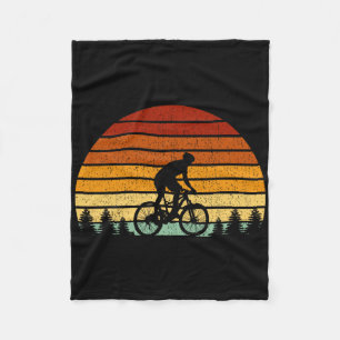 Vintage-Sonnenuntergang-Mountainbike-Geschenk für  Fleecedecke