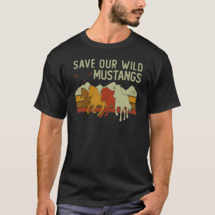 Vintage-Sonnenuntergang-Pferd-Wildtiere-Tier-Rette T-Shirt