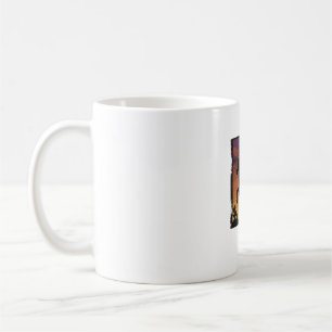 Vintage-Sonnenuntergang-Pferdesilhouette Western-G Kaffeetasse