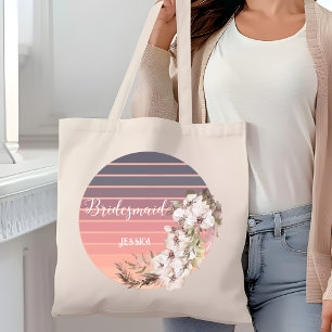 Vintage-Sonnenuntergang-Roségold-Blumen-Brautjungf Tragetasche