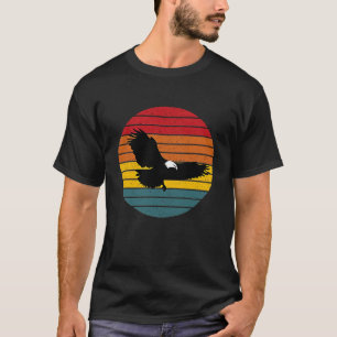 Vintage-Sonnenuntergang-Weißkopfseeadler-Silhouett T-Shirt