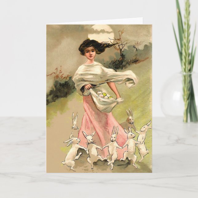 Vintage Sonntagsfeier Osterkarte Feiertagskarte (Vorderseite)
