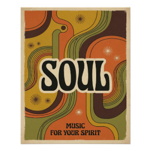 Vintage-Soul-Musikposter — Retro souliger Vinyl A Poster