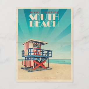 Vintage South Beach Florida Postkarte