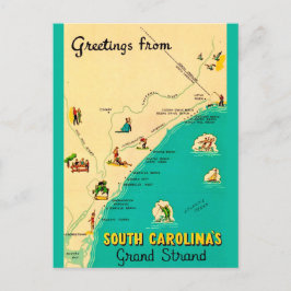 Vintage South Carolina Coast Postcard Postkarte
