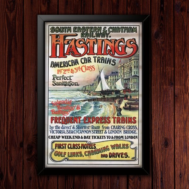 Vintage South Eastern Railway Travel Advertising Poster (Von Creator hochgeladen)