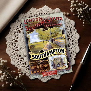 Vintage Southampton-Zugreisen-Werbung Postkarte