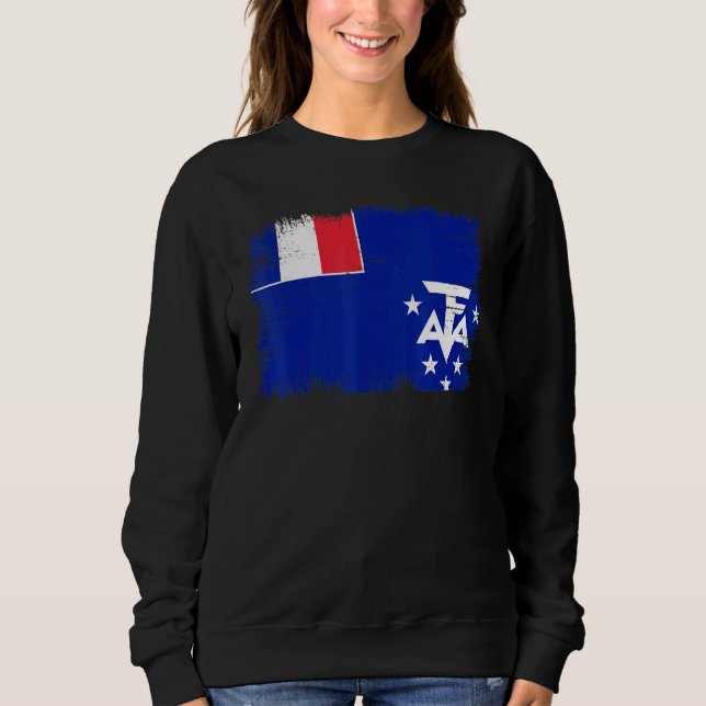 Vintage Southern Territories Flag French Southern  Sweatshirt (Vorderseite)