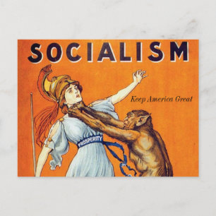 Vintage-Sozialismus Politische Feiertagspostkarte