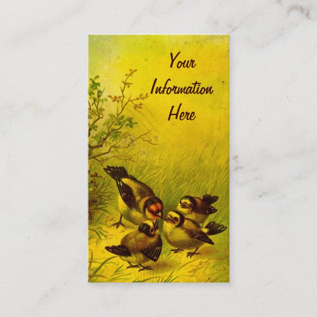 Vintage Spatzen-Geschäfts-Karten Visitenkarte (Vorderseite)