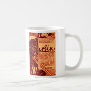 Vintage Speerfisch-Feuerwaffen-orange Kaffeetasse