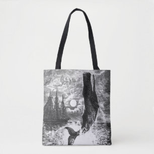 Vintage Spermienwale, Meerestiere Tasche