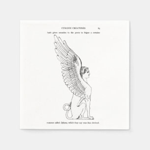Vintage Sphinx-Abbildung Serviette
