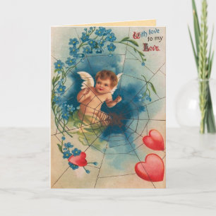 Vintage Spider Web Carte Saint Valentin