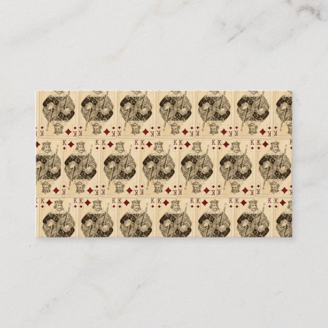 Vintage Spielkarte-Collage König-Diamonds Visitenkarte (Vorderseite)