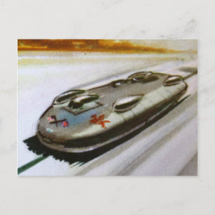 Vintage Spielkarte eines Rennwagens Postkarte
