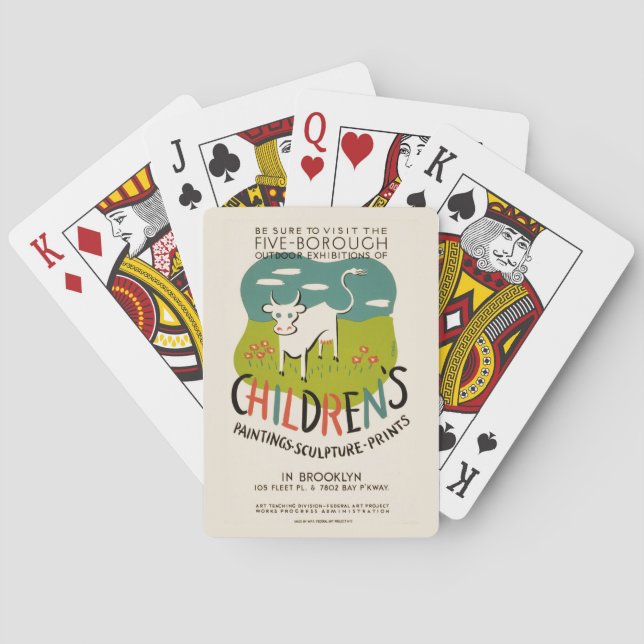 Vintage Spielkarten für Kinder (Rückseite)