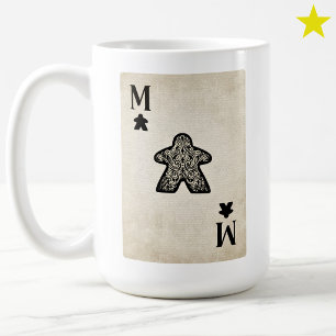 Vintage Spielkarten Meeple Ass Brettspiel Kaffeetasse