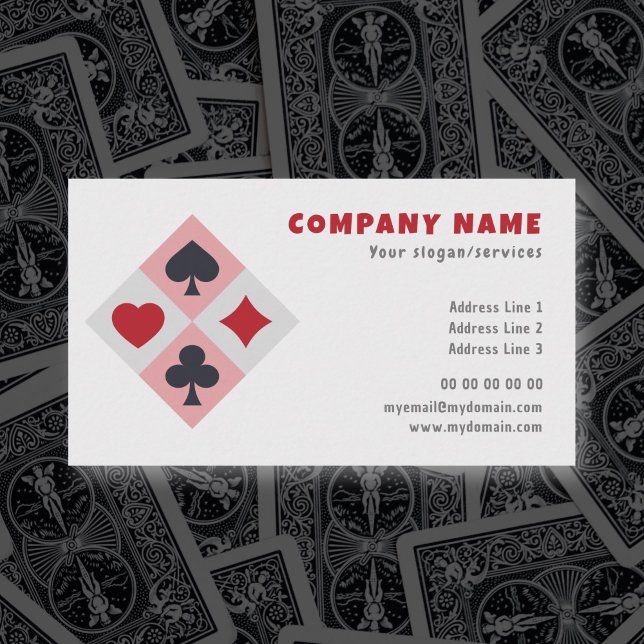Vintage Spielkarten-Visitenkarte Visitenkarte (Vintage Playing Cards Colors Business Card)