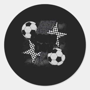Vintage Spieltag Fußball Blitz Funny Team Runder Aufkleber