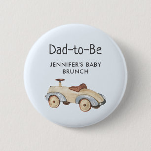 Vintage-Spielzeugauto-Baby-Shower/Brunch für den w Button