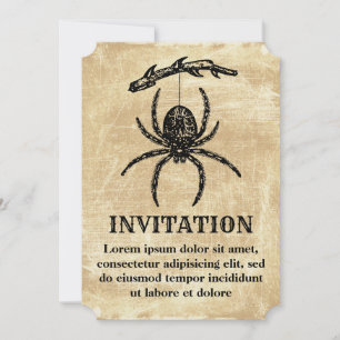 Vintage Spinne aus dem Zweig Einladung