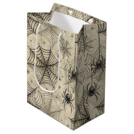 Vintage Spinnen und Weben Halloween-Muster Mittlere Geschenktüte