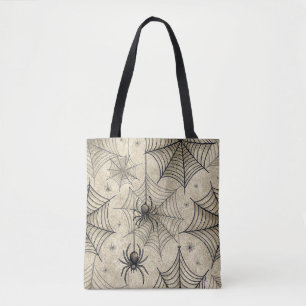 Vintage Spinnen und Weben Halloween-Muster Tasche