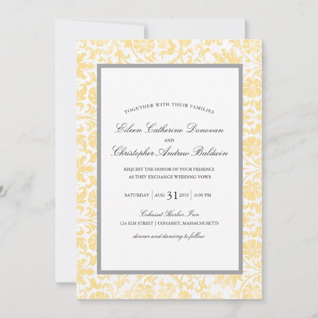 Vintage Spitze-Angelegenheit Wedding | Einladung (Vorderseite)