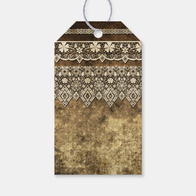 Vintage Spitze Geschenkanhänger (Vorderseite)