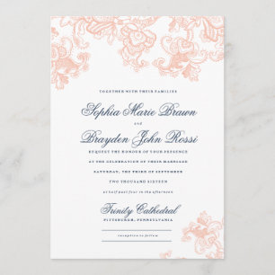 Vintage Spitze-Hochzeits-Einladung - Einladung