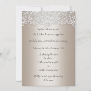Vintage Spitze hübsche goldene Hochzeit Einladung