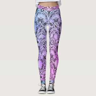 Vintage Spitze in Lila und rosa mit Hinweisen von  Leggings