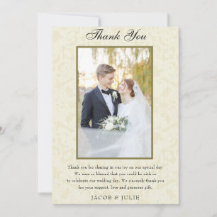 Vintage Spitzen Elegantes Foto Hochzeit Dankeskarte