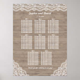 Vintage Spitzen-Hochzeitskarte Poster