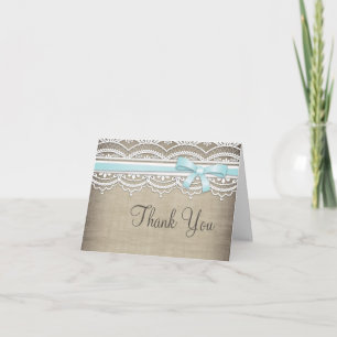 Vintage Spitzen & Leinen Rustikale Kundenkarte Dankeskarte