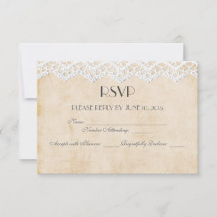 Vintage Spitzen Lips & Stache UAWG RSVP Karte
