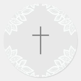 Vintage Spitzen-Taufkleber Runder Aufkleber