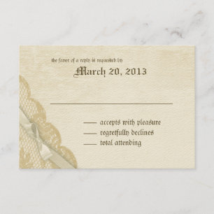 Vintage Spitzen- und Bugempfindlichkeit RSVP Karte
