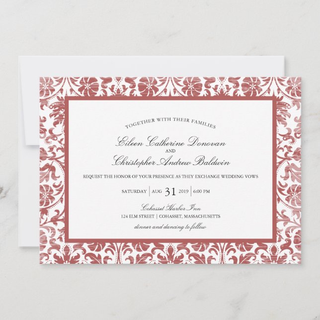 Vintage Spitzenangelegenheit| Hochzeit Einladung (Vorderseite)