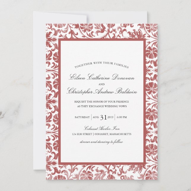 Vintage Spitzenangelegenheit | Hochzeit Einladung (Vorderseite)