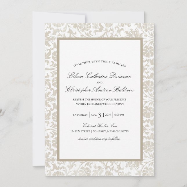 Vintage Spitzenangelegenheit| Hochzeit Einladung (Vorderseite)
