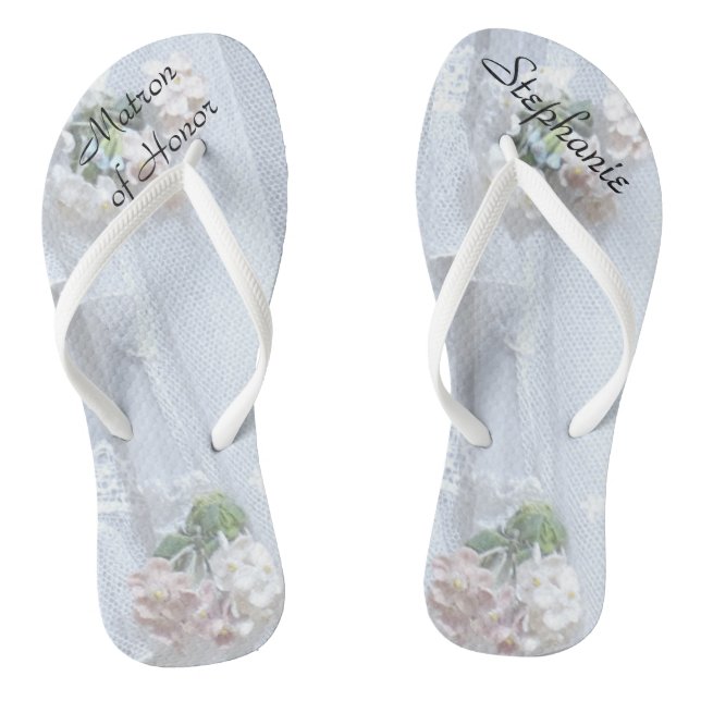 Vintage Spitzenmatron der Ehrenhochzeit Flip Flops (Fußbett)
