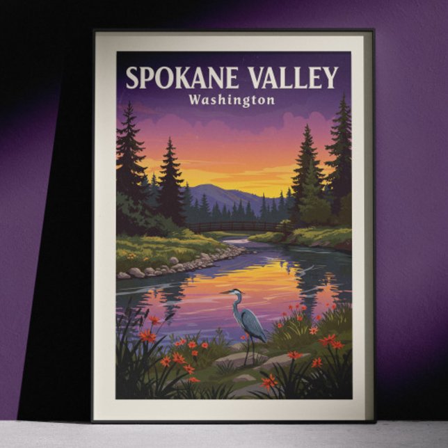 Vintage Spokane Valley Washington Poster (Von Creator hochgeladen)