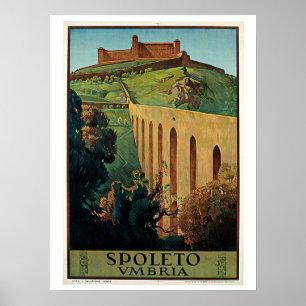 Vintage Spoleto Umbria in den 20er Jahren Poster