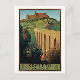 Vintage Spoleto Umbria in den 20er Jahren Postkarte