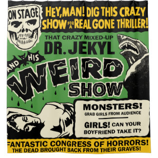 Vintage-Spook-Show-Plakat Dr. Jekyl Duschvorhang