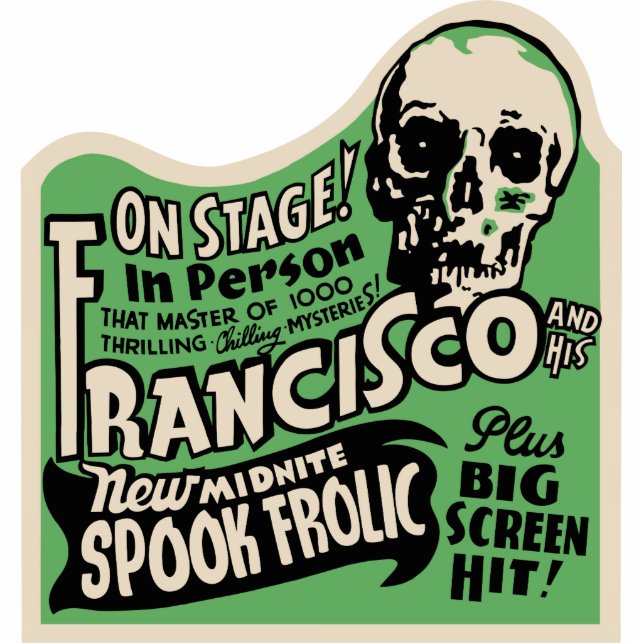 Vintage Spook-Show-Plakat-Kunst Fotoskulptur Magnet (Vorne)